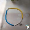 Намисто чокер жовто-блакитне  Слава Україні каучукові намистини. Ручна робота. Авторський дизайн